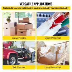 SucceBuy 1250Lbs Polyester Pull Tape Flat Pulling/Loading/Packing Tape for Wire & Cable Conduit Work in Any Weather