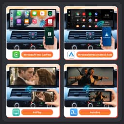 12.3'' Ultra-thin Screen Car Multimedia Display For BMW 3 Series E90 E91 E92 E93 5 Series E60 E61 Wireless CarPlay Android Auto