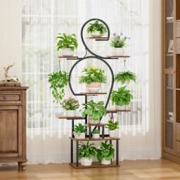 1pc Indoor Plant Stand With Grow Lights, 9-tier corner display stand, 160cm Multi-functional Metal shelf For Plants, Handicraft