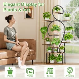 1pc Indoor Plant Stand With Grow Lights, 9-tier corner display stand, 160cm Multi-functional Metal shelf For Plants, Handicraft