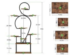 1pc Indoor Plant Stand With Grow Lights, 9-tier corner display stand, 160cm Multi-functional Metal shelf For Plants, Handicraft
