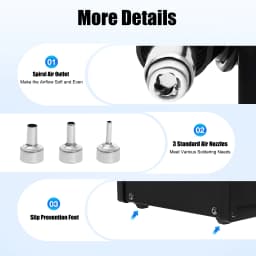 Digital Hot Air Rework Station, 700W Soldering Stations, Portable Hot Air Gun, for Repair & Modification of Small Electronics