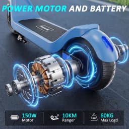 Todimart Electric Children, maximum speed 16 km/h, range 8-10 km, children 6-12 years old, LED screen