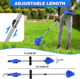 21V Cordless Grass Trimmer Electric Weed Eater, Adjustable Length Lawn Mower, Lightweight Battery Powered Grass Cutter for Garden Backyard Yard Weeding