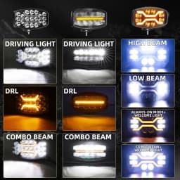 HAOLIDE 10 " LED Work Light Off road Headlight Welcome Spotlight Truck Auxiliary Square Car Driving DRL White Yellow Fog Lamps