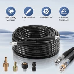 30M Pressure Washer Hose Compatible with Karcher& Bosch Pressure Washer 400Bar/5800PSI Drain Jetter for Pressure Washer