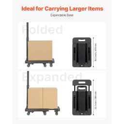 SucceBuy 500LBS Folding Hand Truck Collapsible Utility Dolly with Expandable Base & Wheels Platform Cart for Box Luggage Moving