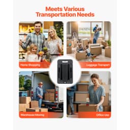 SucceBuy 500LBS Folding Hand Truck Collapsible Utility Dolly with Expandable Base & Wheels Platform Cart for Box Luggage Moving