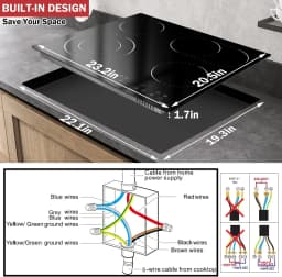 Glass Ceramic Hob, 4 Plates, Self-Sufficient, 60 cm, Glass Ceramic Hob, Touch Control, 6600 W, Double Zone, Oval Zone, Wired