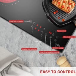 Glass Ceramic Hob, 4 Plates, Self-Sufficient, 60 cm, Glass Ceramic Hob, Touch Control, 6600 W, Double Zone, Oval Zone, Wired