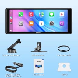 ESSGOO 10.26" Wireless CarPlay Android Auto Display IPS Touchscreen Mirror Link BT Hands-free Calling Siri & Google Assistant