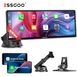 ESSGOO 10.26" Wireless CarPlay Android Auto Display IPS Touchscreen Mirror Link BT Hands-free Calling Siri & Google Assistant
