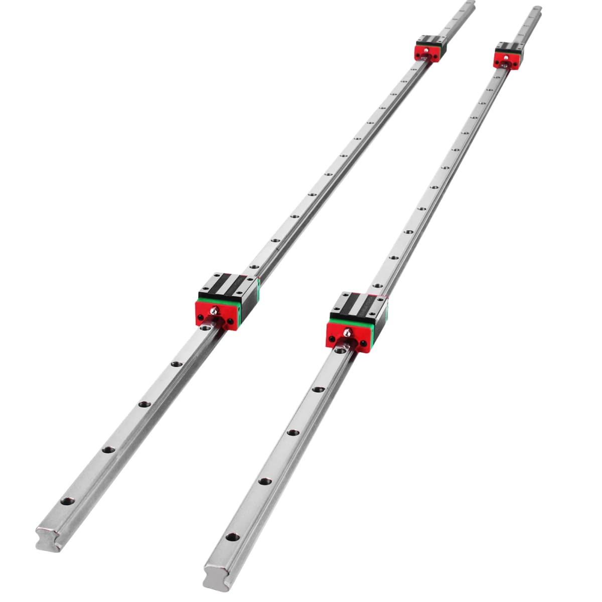 SucceBuy HSR15-1500mm 2pcs Linear Guideway Rail 4X Square Type Carriage Bearing Blocks, Rail Support for 15mm Slotted Bearings