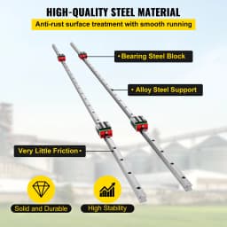 SucceBuy HSR15-1500mm 2pcs Linear Guideway Rail 4X Square Type Carriage Bearing Blocks, Rail Support for 15mm Slotted Bearings