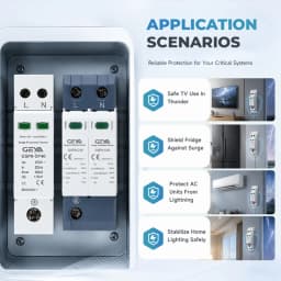 GEYA GSP9 1P+N 18mm SPD 20~40KA Surge Protector Lightning Protection Low-voltage Arrester Device AC275V SPD