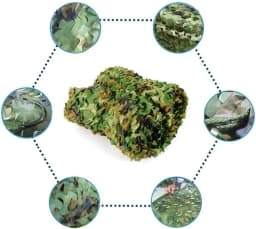 6*8m Camouflage Netting Camo Woodland Net, Military Mesh Covering Decorations Blinds for Sunshade Camping Shooting Hunting