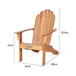 Adirondack Chair, Garden Chair Made of Acacia Wood, Garden Chair, Adirondack Chair for Garden, Patio (Natural)