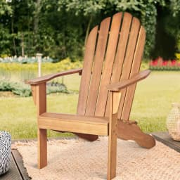 Adirondack Chair, Garden Chair Made of Acacia Wood, Garden Chair, Adirondack Chair for Garden, Patio (Natural)