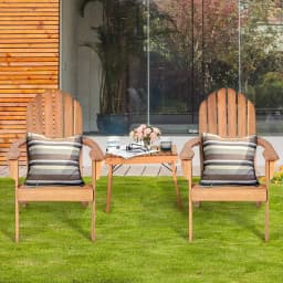 Adirondack Chair, Garden Chair Made of Acacia Wood, Garden Chair, Adirondack Chair for Garden, Patio (Natural)