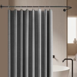 Shower Curtain Rail L Shape Adjustable Corner Bathtub Stainless Steel Telescopic Rod No Drilling