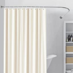 Shower Curtain Rail L Shape Adjustable Corner Bathtub Stainless Steel Telescopic Rod No Drilling