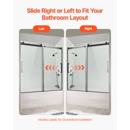 SucceBuy Frameless Sliding Bathtub Door 56-60in.Wx60 in.H Frameless Shower Glass Door Double Sliding Tub Door with 5/16 in Glass