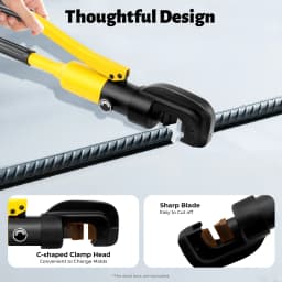 CNCEST 13 Ton Portable Hydraulic Cutter Steel Cutter Hydraulic Bolt Cutter Rebar Cutter 4mm-22mm with Box Yellow
