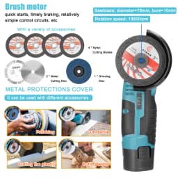 12 V 19500rpm Electric Grinding Tool Multifunctional Angle Grinder Handheld Cutter for Cutting Polishing Ceramic Tile Wood Stone