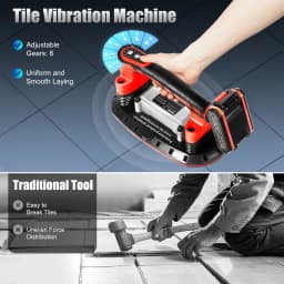 Handheld Tile Installation Tool with One Suction Cup Vibrator Slip-proof 6 Speeds Handheld Tiling Leveling Laying Vibration Machine
