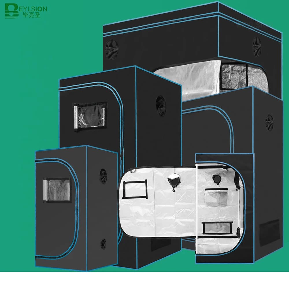 BEYLSION Mental Fabric Plant Grow Box Tent 600D Growing Tent Dark Room +Watch Window For Green House Plants Flower Hydroponic
