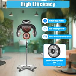 1400W Salon Infared Lamp Professional Standing Hair Hood Dryer Temp Perm Color Heater Processor Beauty Salon Barber Shop