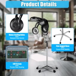 1400W Salon Infared Lamp Professional Standing Hair Hood Dryer Temp Perm Color Heater Processor Beauty Salon Barber Shop
