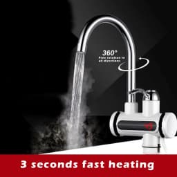 220V 3-Sec Instant Tankless Electric Hot Water Faucet with LED Digital Display Kitchen Fast Heating Tap Water Heater For Toilet