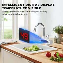 220V 3-Sec Instant Tankless Electric Hot Water Faucet with LED Digital Display Kitchen Fast Heating Tap Water Heater For Toilet