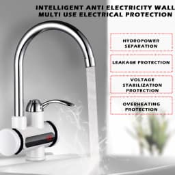 220V 3-Sec Instant Tankless Electric Hot Water Faucet with LED Digital Display Kitchen Fast Heating Tap Water Heater For Toilet