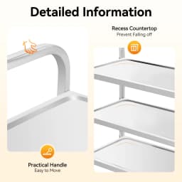 3 Shelves Stainless Steel Service Kitchen Trolley with Brake Wheels Rectangular Food Serving Cart 20kg Load-Bearing Capacity of Each Layer