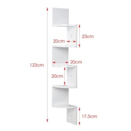 Corner Shelf, Wall Shelf 5 Levels, Floating Shelf, Wall-mounted Shelf, Space-saving, for Kitchen Bedroom Living Room