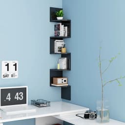 Corner Shelf, Wall Shelf 5 Levels, Floating Shelf, Wall-mounted Shelf, Space-saving, for Kitchen Bedroom Living Room