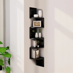 Corner Shelf, Wall Shelf 5 Levels, Floating Shelf, Wall-mounted Shelf, Space-saving, for Kitchen Bedroom Living Room