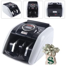 Portable Money Counter Machine, 900 Bills/Min Banknote Counter with UV Detection Counterfeit Bill Cash Currency Detection
