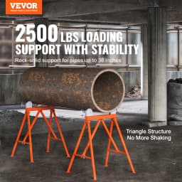 SucceBuy Pipe Stand with Roller Head Heavy Duty 2500LBS Load Capacity Suitable for 2-36 inches Pipe 45# Steel Roller for Welding
