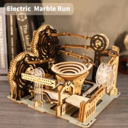 Electric 3D Wooden Puzzles Marble Run Model Kits Brain Teaser Puzzle DIY Handmade Christmas Gift