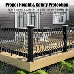 50pcs Aluminum Deck Balusters Flat Straight/Wave Arc Deck Baluster with Screws Baluster Deck Railings for Stairs Deck