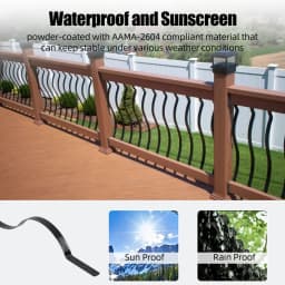 50pcs Aluminum Deck Balusters Flat Straight/Wave Arc Deck Baluster with Screws Baluster Deck Railings for Stairs Deck