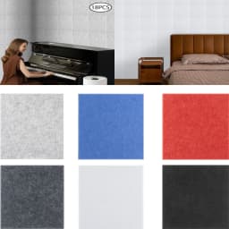 18 Piece Acoustic Panels Soundproofing Wall Panels 30*30cm 9mm Thick Polyester Fiber for Home Office Studio KTV Cinema Bedroom Decoration