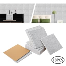 18 Piece Acoustic Panels Soundproofing Wall Panels 30*30cm 9mm Thick Polyester Fiber for Home Office Studio KTV Cinema Bedroom Decoration