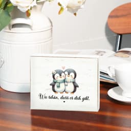 Putuo Decor German White Box Wooden Sign, Wie Schön, Dass Es Dich Gibt., Wood Plaque Desk Decor for Home Farmhouse Living Room