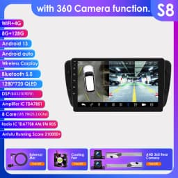 Hizpo 9" Carplay Android Radio for Seat Ibiza 6j 2009 - 2013 2010 4G Car Multimedia GPS 2din Autoradio 360 Camera Octa Core 6115