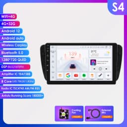 Hizpo 9" Carplay Android Radio for Seat Ibiza 6j 2009 - 2013 2010 4G Car Multimedia GPS 2din Autoradio 360 Camera Octa Core 6115