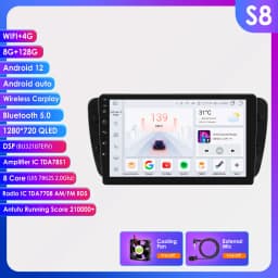 Hizpo 9" Carplay Android Radio for Seat Ibiza 6j 2009 - 2013 2010 4G Car Multimedia GPS 2din Autoradio 360 Camera Octa Core 6115